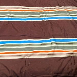 Reversible Brown Striped /Tan light weight comforter